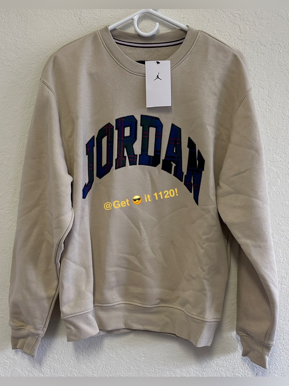 Jordan Essential Holiday Men's Fleece Crew-Neck Sweatshirt DV1574-206 Size S - Picture 2 of 9